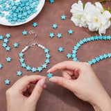 Synthetic Howlite Bead Strands, Dyed, Star, Dark Cyan, 11.5x11.5x4.5mm, Hole: 1mm, about 40~42pcs/strand, 15.90 inch(40.38cm), 4strands/box