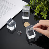 Acrylic Ring Displays, for Finger Ring Display Stands, Rectangle, Clear, 2.9x2.9x3.5cm
