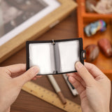 4 Sest 2 Colors 2 Inch Leather Cover Mini Photocard Holder Book, Holds up to 20 Photos, with Stainless Steel Lobster Claw Clasps and Iron Key Rings, Mixed Color, 65x56x11.5mm, 2 sets/color