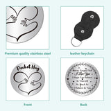 2Pcs 2 Style PU Leather Guitar Clip, with Stainless Steel Ring & Commemorative Coins, for DIY Musical Instrument Accessories, Heart Pattern, 1pc/sytle