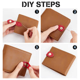 12 Sets 4 Colors Leather Bag Sew on Snap Closure, with Alloy Button, Mixed Color, 8x2.2x0.7cm, Hole: 1.8mm, 3 sets/color