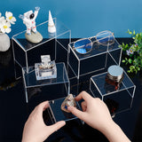 5Pcs 5 Sizes Transparent Acrylic Display Risers, Mult-purpose for Jewelry, Cosmetics, Glasses Display, Clear, 8.2~16.8x8x3.9~9.8cm, 1pc/size