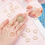 20Pcs Brass Clip-on Earring Findings, with Horizontal Loops and 20Pcs Silicone Earring Pads, For Non-pierced Ears, Real 18K Gold Plated, 16.5~17x12.5x4mm, Hole: 1~1.5mm