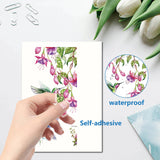 8 Sheets 8 Styles PVC Waterproof Wall Stickers, Self-Adhesive Decals, for Window or Stairway Home Decoration, Rectangle, Flower, 200x145mm, about 1 sheet/style