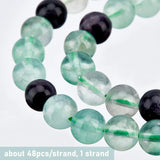 1 Strand Natural Rainbow Fluorite Bead Strands, Round, 8mm, Hole: 1mm, about 48pcs/strand, 15 inch