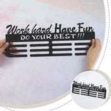 Fashion Iron Medal Hanger Holder Display Wall Rack, with Screws, Word Work Hard Have Fun Do Your Best , Word, 150x400mm