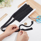 Snap Button Tape, Polyester Fasteners Trim Ribbon for DIY Sewing Crafts, with 1Pc Cardboard Display Card, Black, 3/4 inch(18mm)