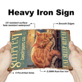 Vintage Metal Tin Sign, Iron Wall Decor for Bars, Restaurants, Cafe Pubs, Rectangle, Cat Shape, 300x200x0.5mm