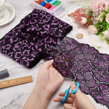 Polyester Lace Flower Fabric, for Clothing Accessories, Purple, 18.3x0.02cm