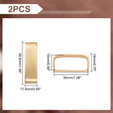 2Pcs Brass Loop Keepers, Men's Belt Buckle, Rectangle, Raw(Unplated), 39.5x11.5x19mm, Inner Diameter: 35x15mm