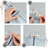24Pcs 24 Style Plastic Imitation Pearl Beaded Safety Pin Brooches Set, Iron Sweater Shawl Clips for Waist Pants Extender Clothes Dresses Decorations, Platinum & Light Gold, 38.5~78x10.5~19x4~14mm, pin: 1~1.5, 1Pc/style