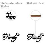 Laser Cut Basswood Wall Sculpture, for Home Decoration Kitchen Supplies,Word Family, 160x300x5mm