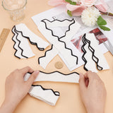 4Pcs 90% Ice Silk & 10% Elastic Fiber Ribbing Fabric for Cuffs, Waistbands Neckline Collar Trim, Scalloped Edge Jacquard Knitted Hem, Quilting Cloth, White, 600~800x37~40x1~1.5mm