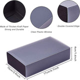 Kraft Paper Jewelry Boxes, with PVC, Black, Unfold: 37.1~37.2x30x0.05cm, fold: 17x10x4cm, inner size: 15x8x4cm