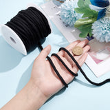 25M Polycotton Soft Drawstring Rope Replacement, Drawstring Cord, for Coats, Pants, Shorts, with 1Pc Plastic Spool, Black, 6mm, about 27.34 Yards(25m)/Roll