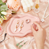 Porcelain Jewelry Plate, Storage Tray, Cosmetics Jewelry Organizer, Cloud, Pink, 196x135x17.5mm