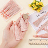 10Pcs Nylon Tassels Big Pendant Decorations, PeachPuff, 83~92x9~10mm, Hole: 1.5~4mm