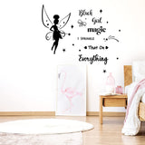 Rectangle with Word PVC Wall Stickers, for Home Living Room Bedroom Decoration, Angel & Fairy Pattern, 540x390mm