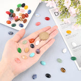 Natural & Synthetic Gemstone Cabochons, Oval, Mixed Dyed and Undyed, 14x10x4~5mm, 48pcs/box