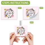 Rectangle Self-Adhesive Plastic Lipstick Tag Stickers, Waterproof Adhesive Label for Lipstick Wrapping Decoration, Flower, 44x54mm, 4pcs/sheet