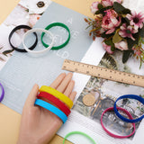 40Pcs 10 Colors Flat Plain Silicone Cord Bracelets Set for Men Women, Mixed Color, Inner Diameter: 2-1/2 inch(6.5cm), 4Pcs/color