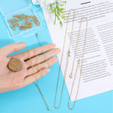 6Pcs Brass Cable Chain Necklaces Set for Men Women, Cadmium Free & Lead Free, Real 18K Gold Plated, 16.3 inch(41.3cm)