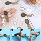 DIY Blank Dome Bookmark Making Kit, Including Oval & Flat Round Zinc Alloy & Iron Bookmarks Settings, Glass Cabochons, Antique Silver & Antique Golden, 20Pcs/box