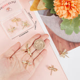 8Pcs 4 Styles Brass Micro Pave Cubic Zirconia Pendants, with Jump Ring, Long-Lasting Plated, Dragonfly, Real 18K Gold Plated, 20~24x23.5~30.5x2~3mm, 2pcs/style