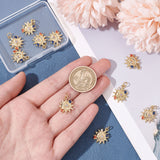 10Pcs Sun with Moon Brass Micro Pave Colorful Cubic Zirconia Pendants, with Jump Rings, Cadmium Free & Lead Free, Real 18K Gold Plated, 18.5x15x2.5mm, Hole: 3.4mm