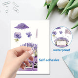 8 Sheets 8 Styles PVC Waterproof Wall Stickers, Self-Adhesive Decals, for Window or Stairway Home Decoration, Rectangle, Butterfly, 200x145mm, about 1 sheets/style