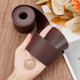 2M Flat Single Face Lychee Pattern Imitation Leather Band, Coconut Brown, 50x1.8mm, about 2.19 Yards(2m)/Roll