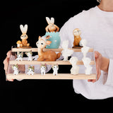 3-Tier Acrylic Displays Stands, with Wood Base, for Doll & Cosmetic Storaging, Triangle, Navajo White, 30x5.5x0.9cm, 17pcs/set