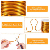 Round Aluminum Wire, Goldenrod, 9 Gauge, 3mm, about 55.77 Feet(17m)/roll