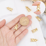 Rack Plating Brass Pendants, Long-Lasting Plated, Cadmium Free & Nickel Free & Lead Free, Bear, Real 18K Gold Plated, 17.5x9.5x3.5mm, Jump Ring: 5x1mm, 3mm Inner Diameter, 8pcs/box