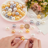 1 Set ABS Plastic Imitation Pearl Beads, Round, Mixed Color, 19mm, Hole: 2mm, 5 colors, 12pcs/color, 60pcs/set