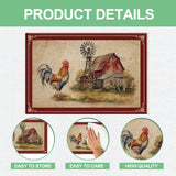 6Pcs Polyester Table Cloth, for Dining Table Decoration, Rectangle, Rooster, 300x450mm