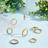 16pcs 8 Size 201 Stainless Steel Grooved Finger Ring for Women, Golden, US Size 5 1/4(15.9mm)~US Size 14(23mm), 2Pcs/size