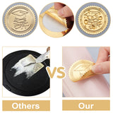 Self Adhesive Gold Foil Embossed Stickers, Medal Decoration Sticker, Bamboo Pattern, 5x5cm