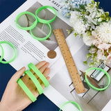 Flat Plain Silicone Cord Bracelet for Men Women, Lawn Green, Inner Diameter: 2-1/2 inch(6.5cm)