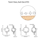 304 Stainless Steel Smooth Surface Spring Ring Clasps, Stainless Steel Color, 15~18x12~14x4mm, Hole: 2.5mm, 12pcs/box