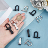 8 Pcs 2 Styles Alloy D-Ring Anchor Shackle Clasps, with 2Pcs T-Shaped Adjustable Alloy Clasps, Cadmium Free & Lead Free, Mixed Color, Shackle Clasp: 29~33.5x11.5~27x8~9mm, Hole: 2.8~5mm