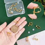 12Pcs 2 Style Clip-on Earring Findings, with 12Pcs TPE Plastic Pads, Golden, 17~19x6~13.5x5~9mm, Hole: 1~1.2mm, 6Pcs/style