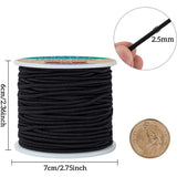 Core Spun Elastic Cord, Black, 2.5mm, 35m/roll