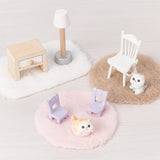 8Pcs 8 Styles Mini Artificial Plush Carpet, for Dollhouse Accessories, Model Ground Decorations, Flat Round & Cloud & Rectangle, Mixed Color, 95~150x125~260x1~7mm, 1pc/style