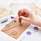 Retro Wax Seal Stamp Set, including Safflower Pear Wood Handle & Removable Brass Head, for Envelopes, Invitations, Gift Card, Paw Print, 8.3x2.2cm