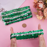 10Pcs Wide Stretch Sparkling Headband, Elastic PVC Sequin Athletic Headband, Hair Accessories for Girls, Lime Green, 170~188x28~30x1.5mm