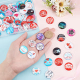 1Bag Glass Cabochons, Half Round/Dome with Nurses' Day Pattern, Mixed Color, 25mm, about 50pcs/bag