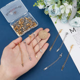 40Pcs 2 Colors 304 Stainless Steel Chain Extender, Chain Tabs with Word K14, Lobster Claw Clasps, Golden & Stainless Steel Color, 64~80mm, Hole: 3.4mm, 20Pcs/color