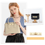 6 Sets Alloy Bag Twist Lock Accessories, Handbags Turn Lock, Rectangle, Light Gold, 1.75x7.3x3.1cm