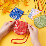 12Pcs 6 Colors Chinese Brocade Sachet Coin Pouches, Drawstring Floral Embroidered Jewelry Bag Gift Pouches, for Women Girls, Mixed Color, 32~34cm, 2pcs/color